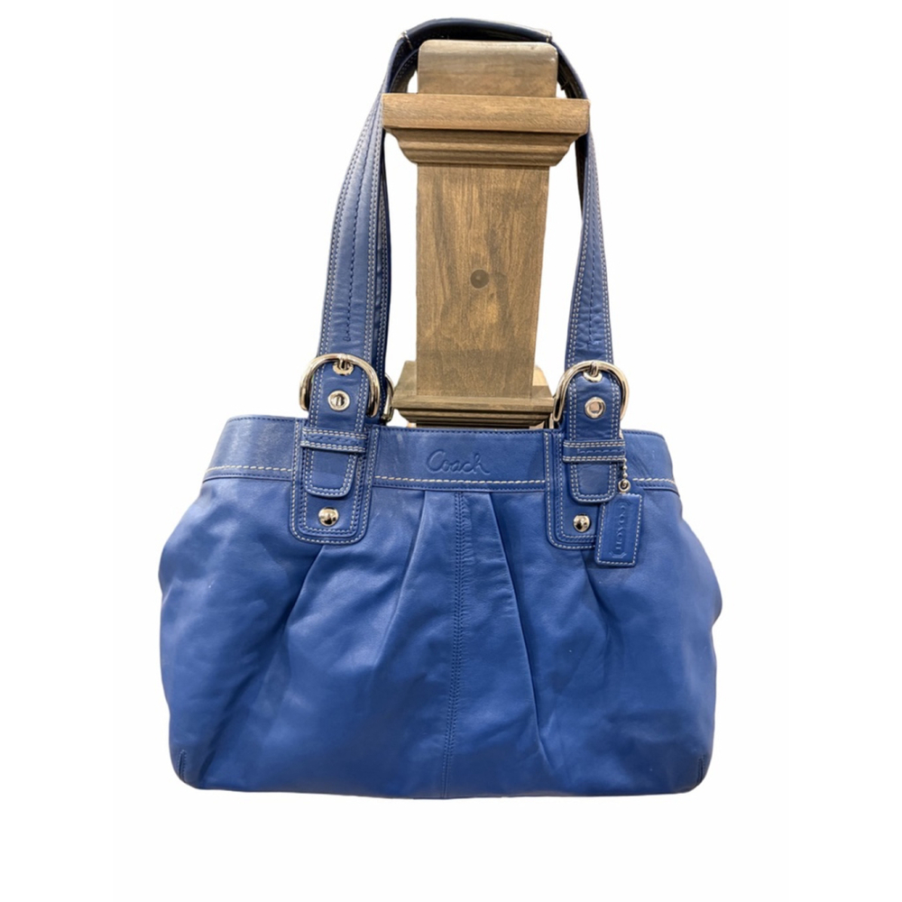 Women's Coach Blue Soft Leather Shoulder Bag Y2K‎ Timeless Quiet Luxury Classic